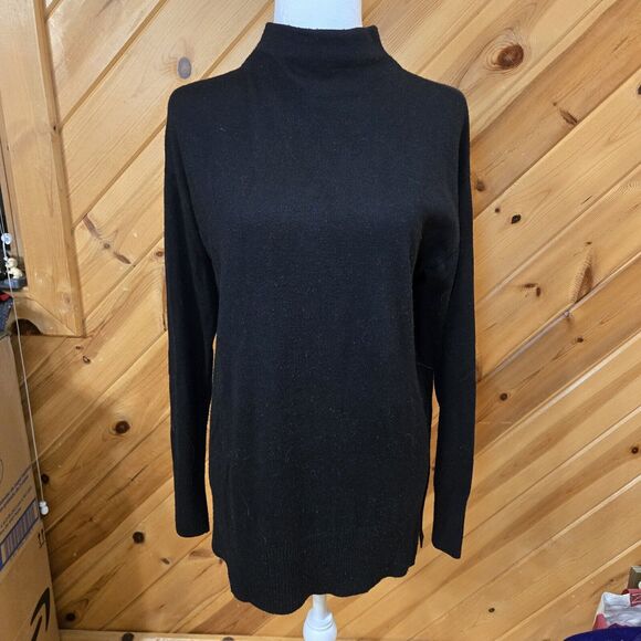 Chelsea 28 Sweater Mock Turtleneck Neck Black Long‎ Sleeve Small Cashmere Blend - Picture 1 of 7